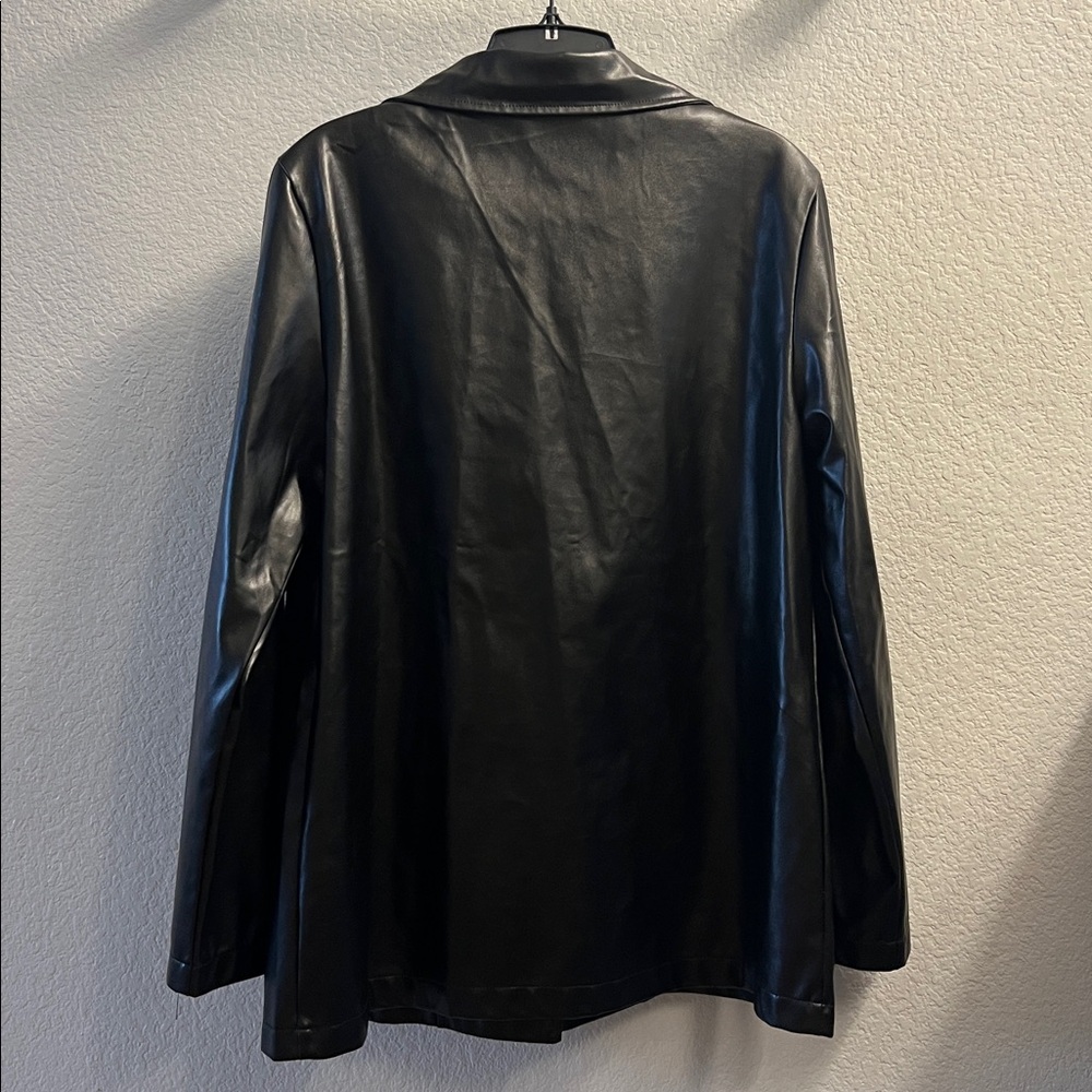 SHEIN Black Faux Leather Blazer - Picture 4 of 4
